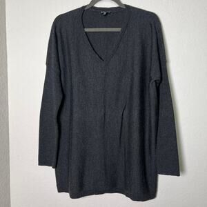 Eileen Fisher Women's‎ Italian Yarn Dark Gray Tunic Sweater Size L